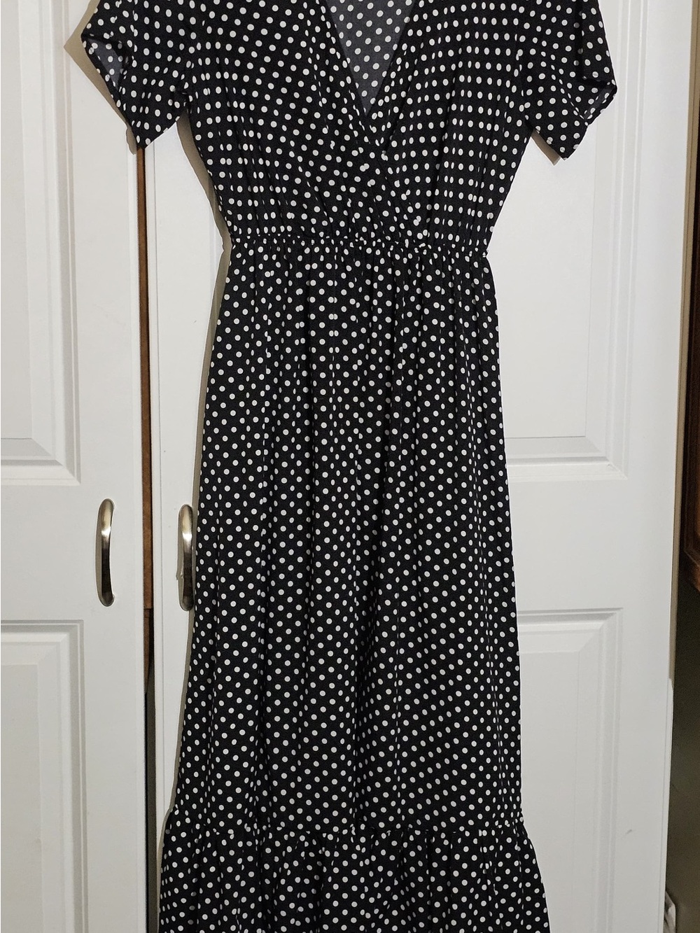Black and White Polka Dot Maxi Dress